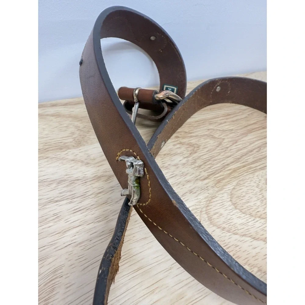 Cole Haan Men's Tan Leather Golfer imbedded Belt Size 36 Made In USA‎ #50